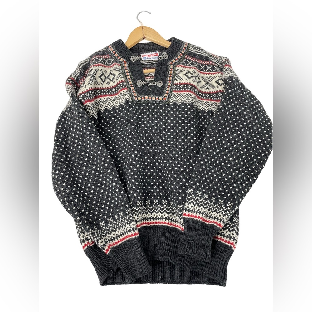 NORWEAR Sweater M Icelandic Pure Wool Fair Isle Knit Long Sleeve Made In Iceland
